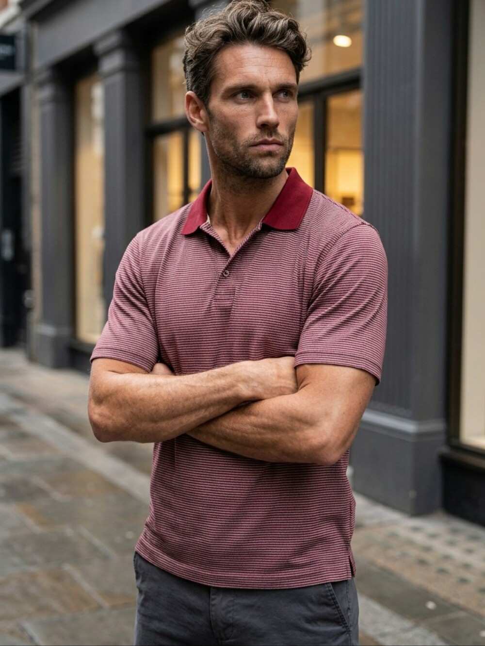 Dockers Premium Golf Polo Men’s L Burgundy Cotton Stretch Short Sleeve Shirt